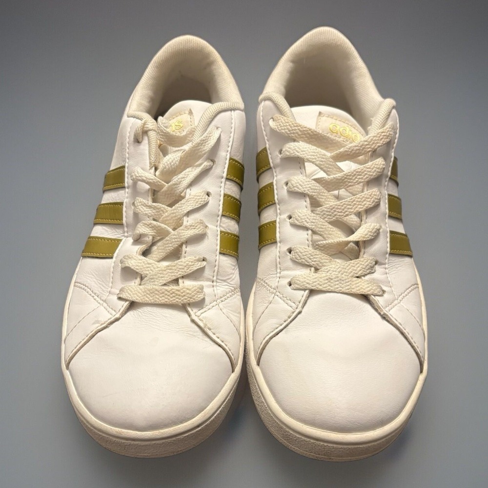 Adidas Superstar White Gold Sneakers Shoes Women's Size 5.5
